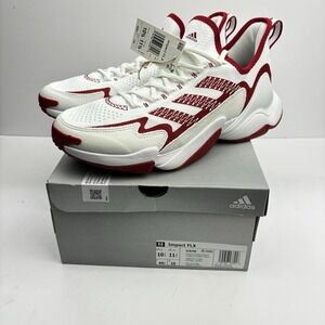 Adidas Impact FLX Men's US 10.5/Women's 11.5 White/Red Training Athletic Sneaker